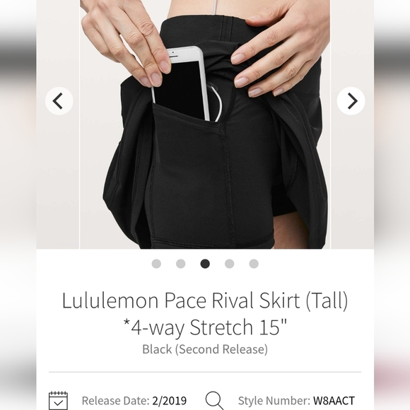 Lululemon Pace Rival Tall Skirt Skort 4-way Stretch 6 - Picture 15 of 16